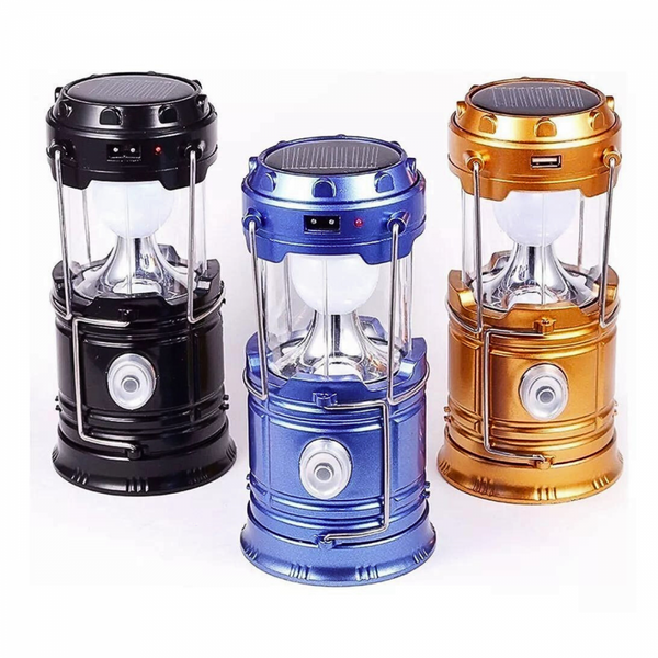 Lampião Lanterna LED p/ Camping Portátil Usb Recarregável Energia Solar