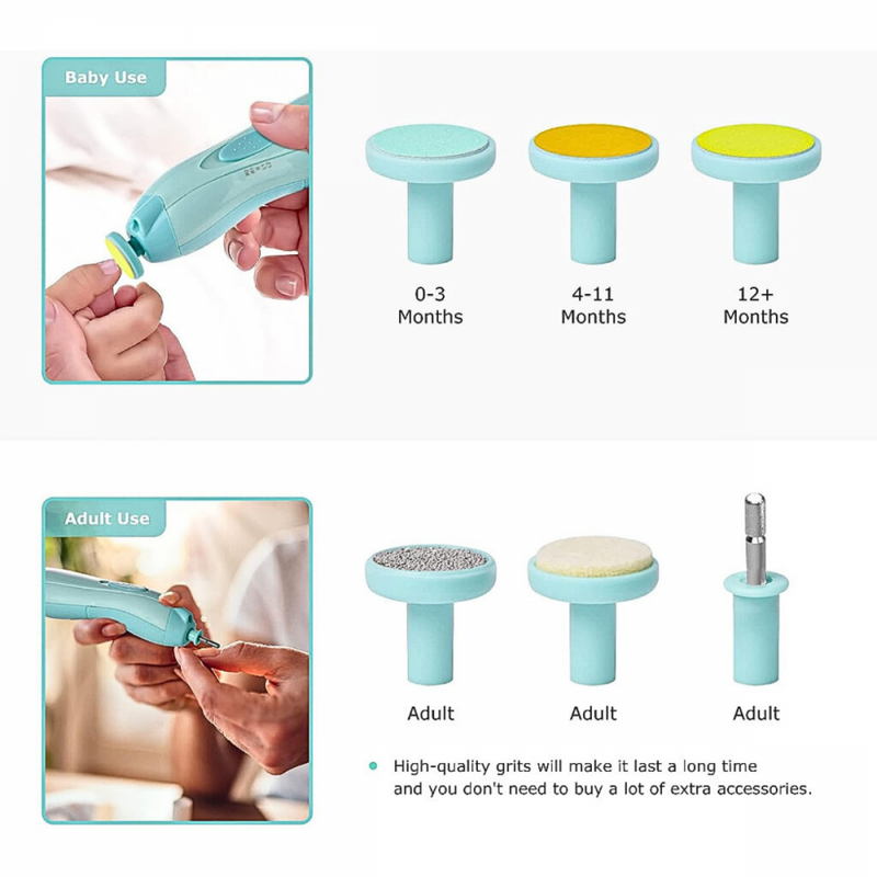 Lixador de Unhas de Bebê Elétrico Aparador Cortador Infantil Com Estojo MJQ-10