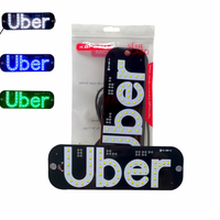 Placa Painel Letreiro Luminoso LED USB Uber Vidro Parabrisa AL-1138 / KA-1129