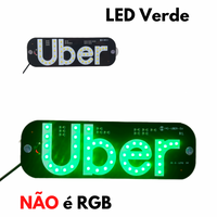 Placa Painel Letreiro Luminoso LED USB Uber Vidro Parabrisa AL-1138 / KA-1129