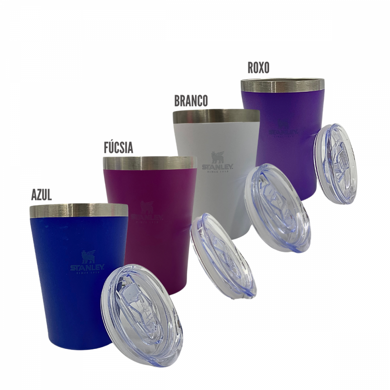 Mini Copo Térmico em Aço Inox 360 ml Com Tampa Logo Stan.