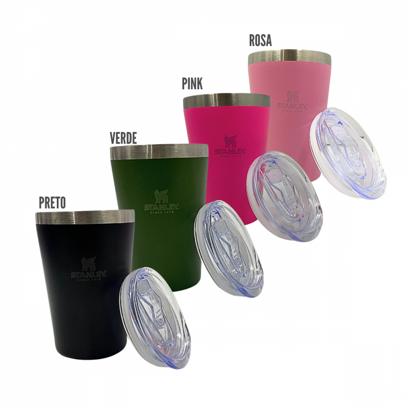 Mini Copo Térmico em Aço Inox 360 ml Com Tampa Logo Stan.