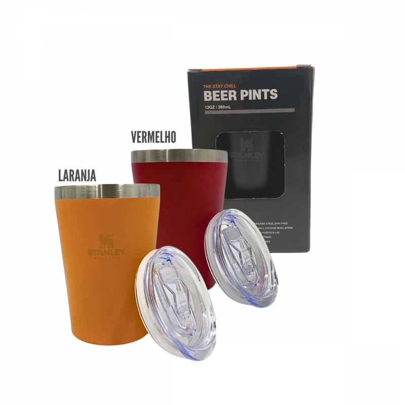Mini Copo Térmico em Aço Inox 360 ml Com Tampa Logo Stan.
