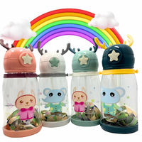 Garrafa Squeeze Infantil ALCE Plastico Emborrachado 480 ml com Botao + Trava (Somente Branco e Verde)