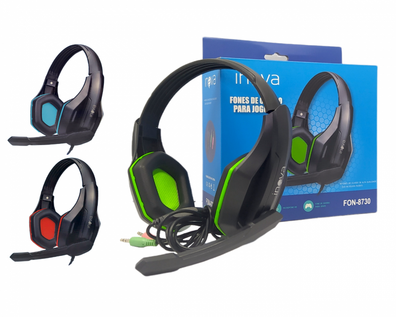 Fone Headset Gamer com fio INOVA FON-8730