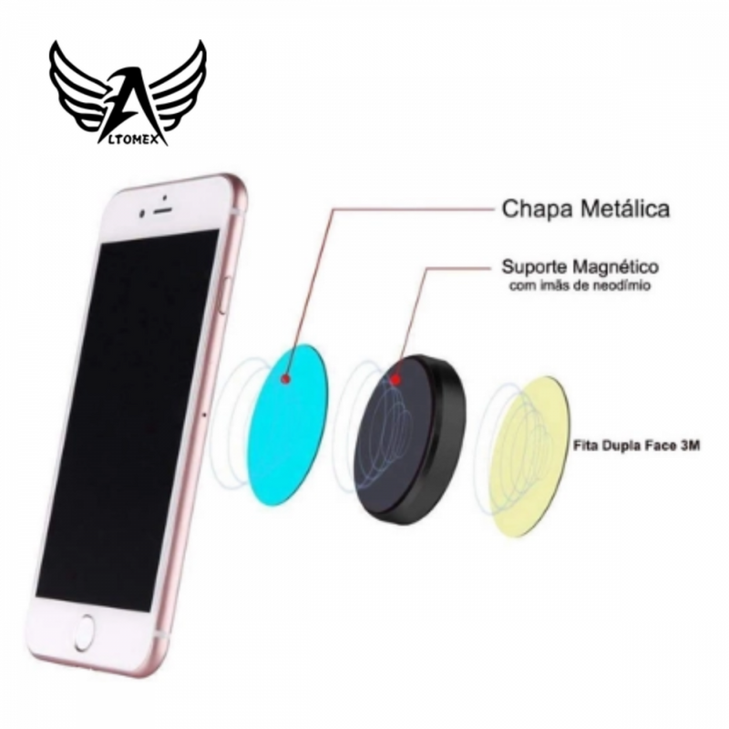 Suporte Magnético p/ Celular Imã Altomex C-131 (Cor Preto - ESGOTADO)