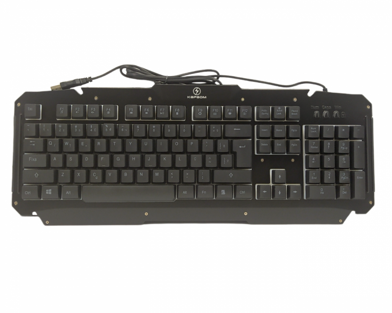 Teclado Qwert Kapbom Iluminado Rgb Com Fio Usb K656 Gamer