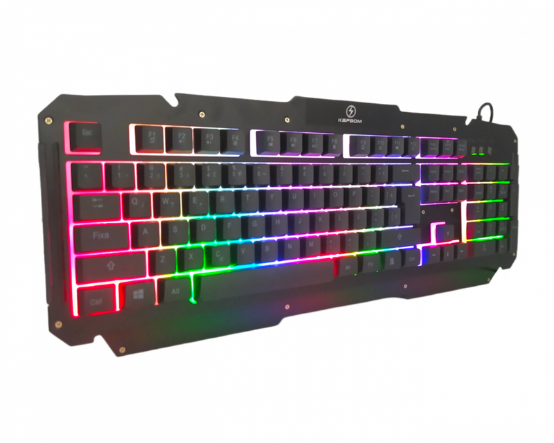 Teclado Qwert Kapbom Iluminado Rgb Com Fio Usb K656 Gamer