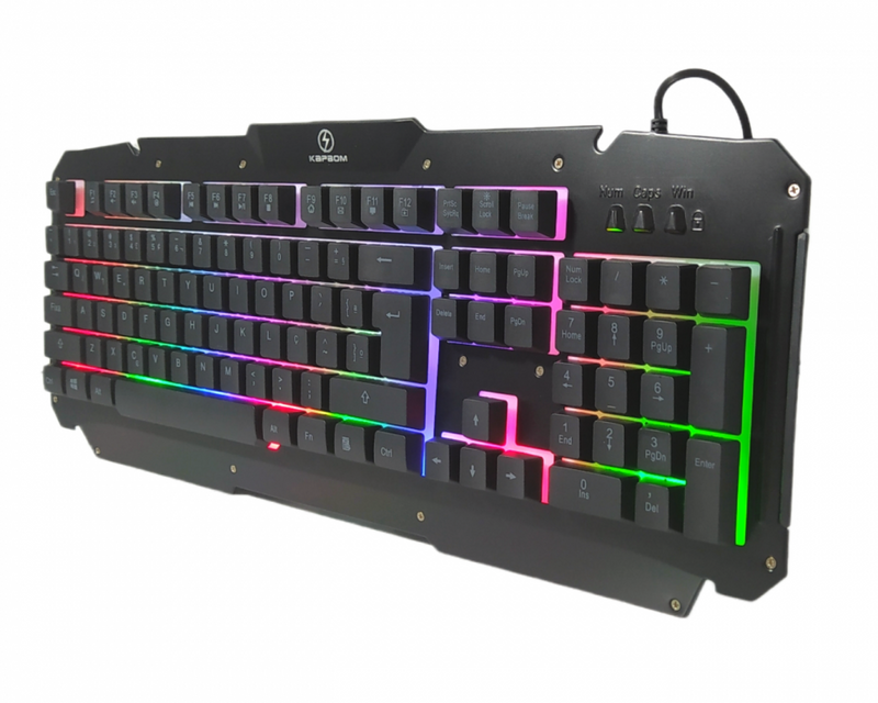 Teclado Qwert Kapbom Iluminado Rgb Com Fio Usb K656 Gamer