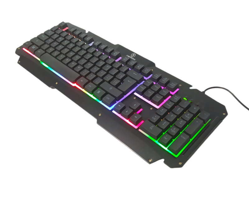 Teclado Qwert Kapbom Iluminado Rgb Com Fio Usb K656 Gamer
