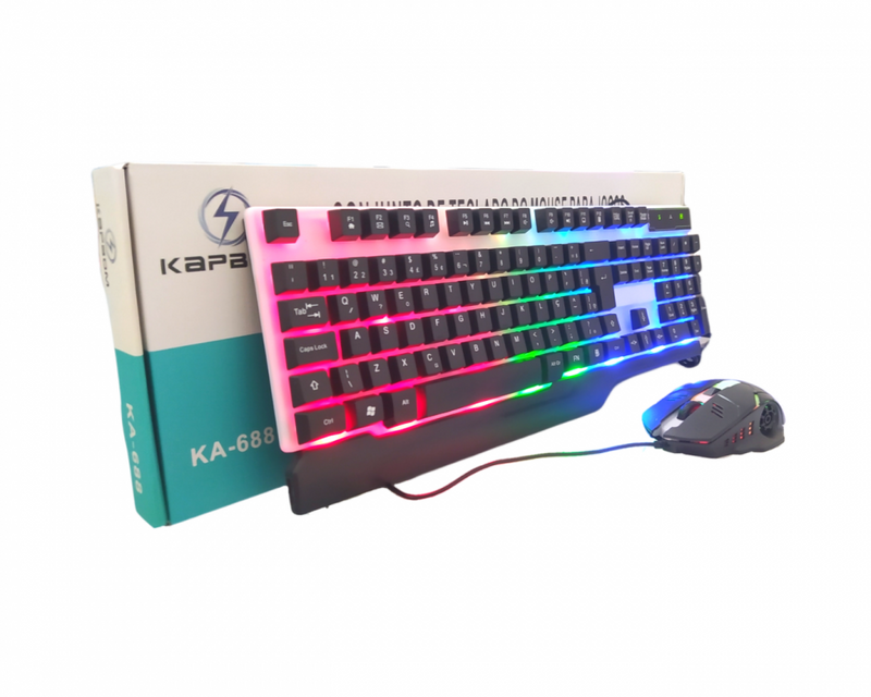 Kit Teclado e Mouse RGB GAMER KA-688 Kapbom
