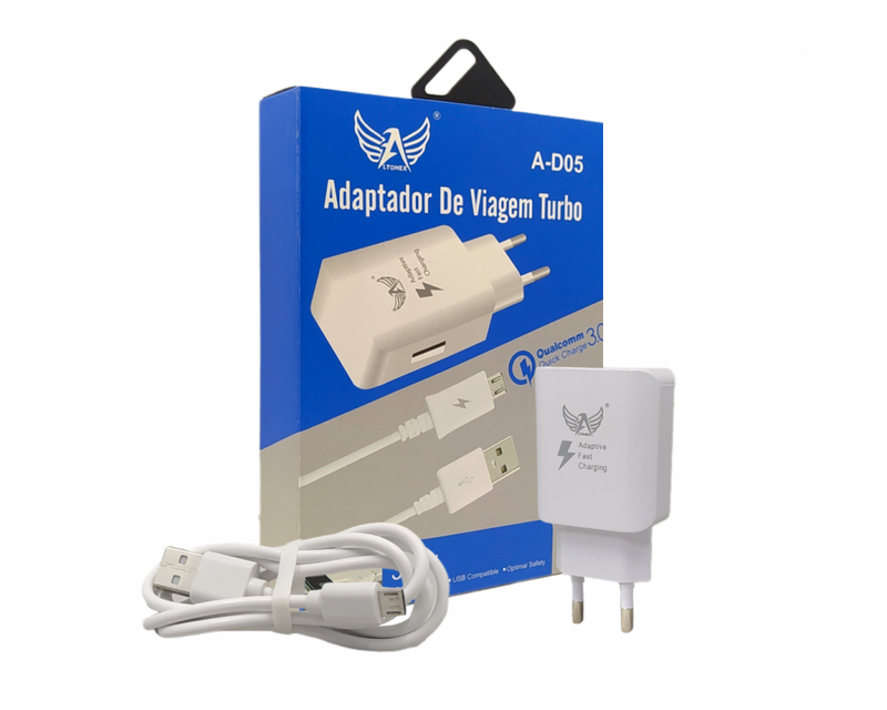 Carregador Completo - Cabo Móvel V8 30W TURBO Altomex A-D05
