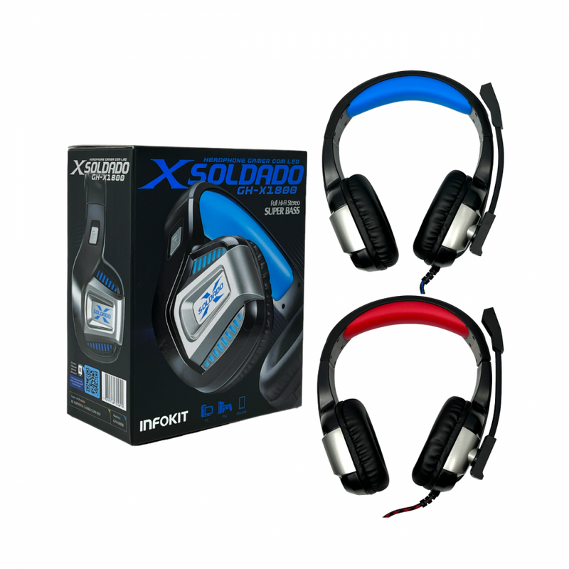 Headset Gamer com LED XSoldado GH-X1800