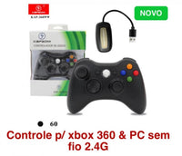 Controle de xbox 360 SEM FIO 2.4G Kapbom KAP-360WW