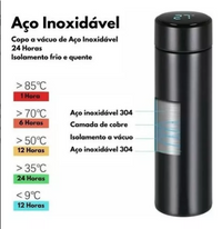 Garrafa Térmica Inteligente Inox 500 Ml com Medidor de Temperatura Logo Stan