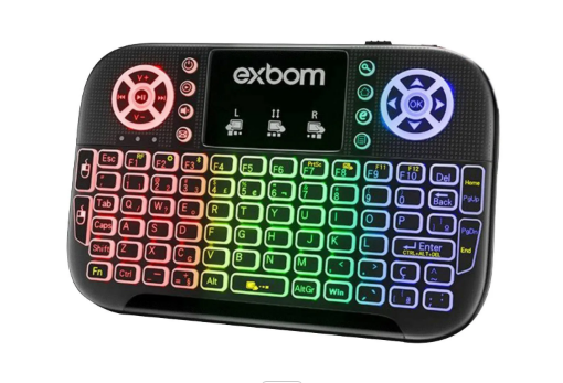Mini Teclado LED Bluetooth Wireless Receptor USB Exbom BK-BTi8S