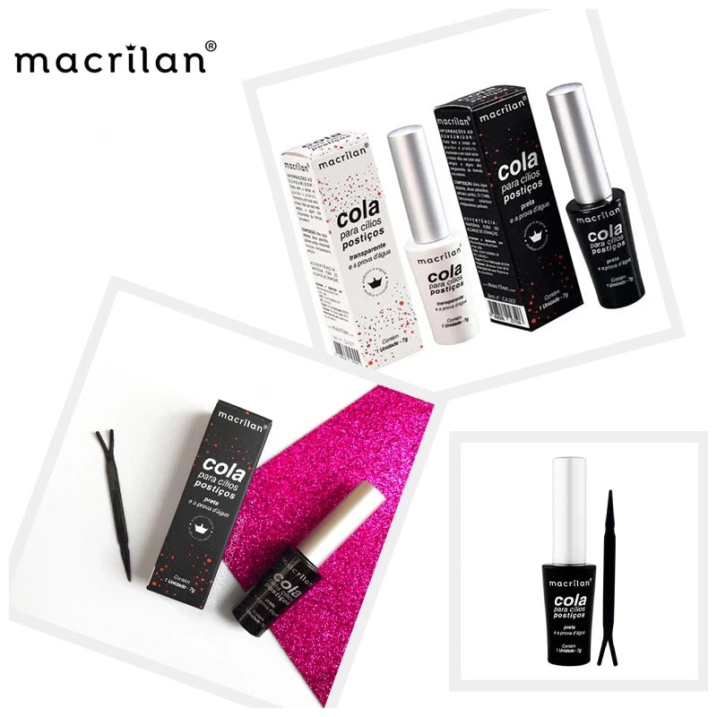 Cola para cílios postiços à prova d'água cosmética macrilan
