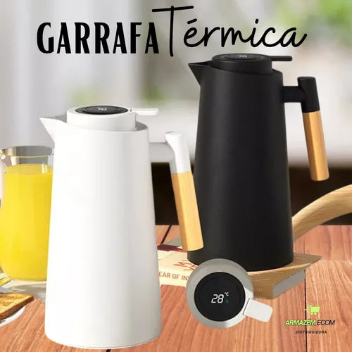 Garrafa de vacuo com botao de derramamento digital 1000ml