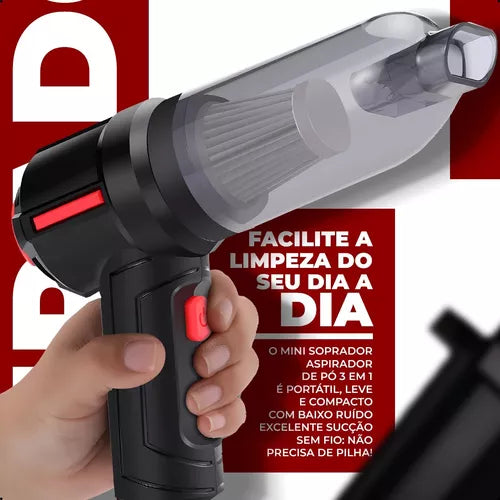 Aspirador De Pó Mini Soprador 3em1 Usb Portátil Recarregável - Melhor Aspirador da Categoria
