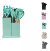 Kit 19 Conjunto Utensílios Facas silicones +Tabua De Cortar 19pç