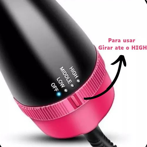 Secador De Cabelo One Step 3 Em 1 Escova Pente Secagem(Modeladora, Alisadora e Secadora)