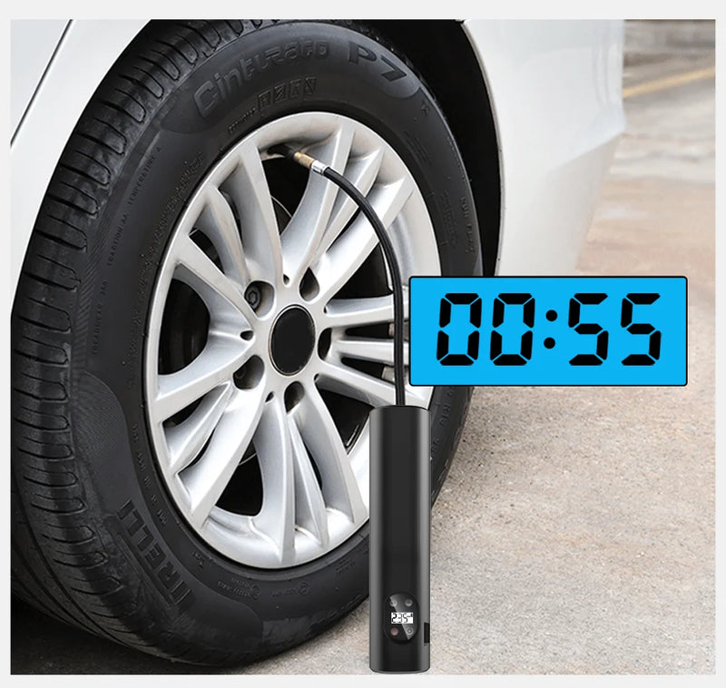 Compressor de ar Digital portátil - Para bicicleta carro E-Ace Bomba inflável sem fio