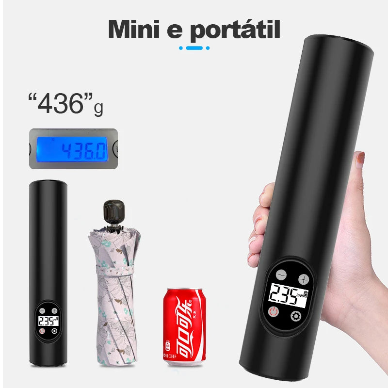 Compressor de ar Digital portátil - Para bicicleta carro E-Ace Bomba inflável sem fio