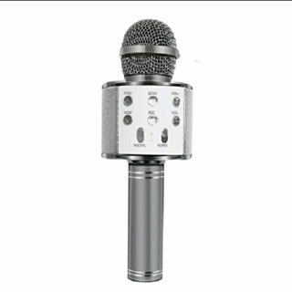 Microfone Sem Fio Bluetooth Karaokê Luz Led Festas WS-858 / KA-1003