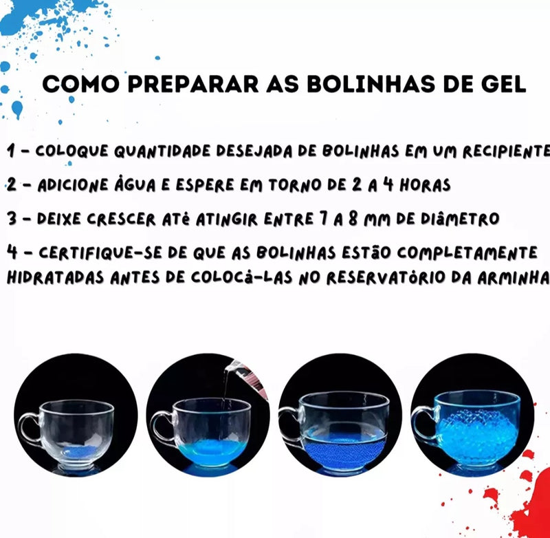 Arma de Bolinha de Gel Ak47 5mil Bolinhas + Brinde