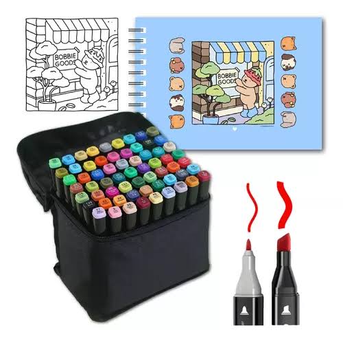 Kit Livro de Colorir Bobbie Goods + Canetinha 48 cores Envio Imediato